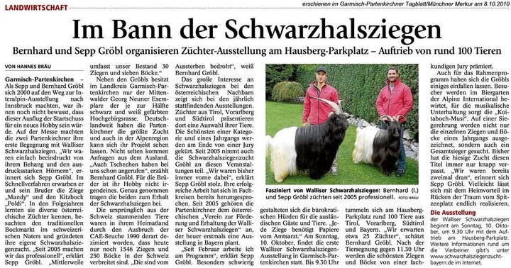 Zeitungsausschnitt Garmisch-Partenkirchner Tagblatt, Ankündigung der Ausstellung