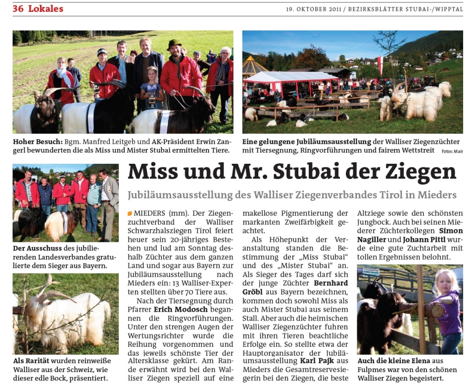 Zeitungsausschnitt Bezirksblätter Stubai-Wipptal